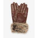 Barbour Fur Trim Leather Gloves Thumbnail Image