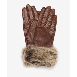 Barbour Fur Trim Leather Gloves